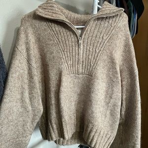 American eagle quarter zip knitted sweater